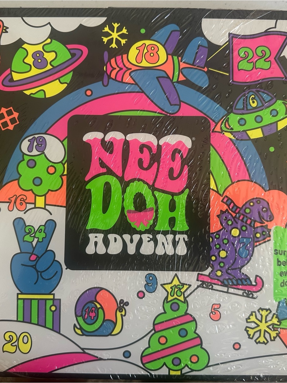 Nee Doh Kids Advent Calendar Playset - Neon Pink & Neon Green